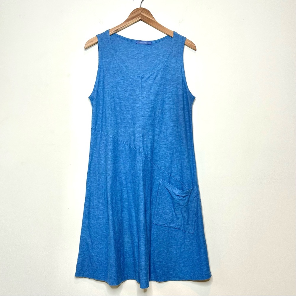 Cut Loose Sleeveless Summer Dress Size Small Relaxed Lagenlook Cotton Linen USA - Picture 6 of 13
